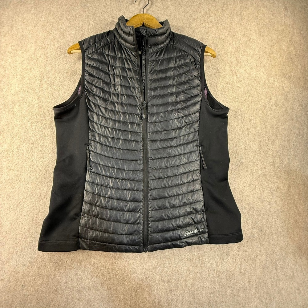 Eddie Bauer First Ascent Womens Black Quilted Down Hybrid Puffer Vest Size M